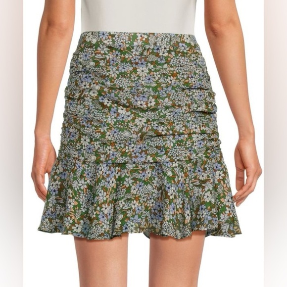 Veronica Beard Taras Floral Silk Mini Skirt - Picture 2 of 9